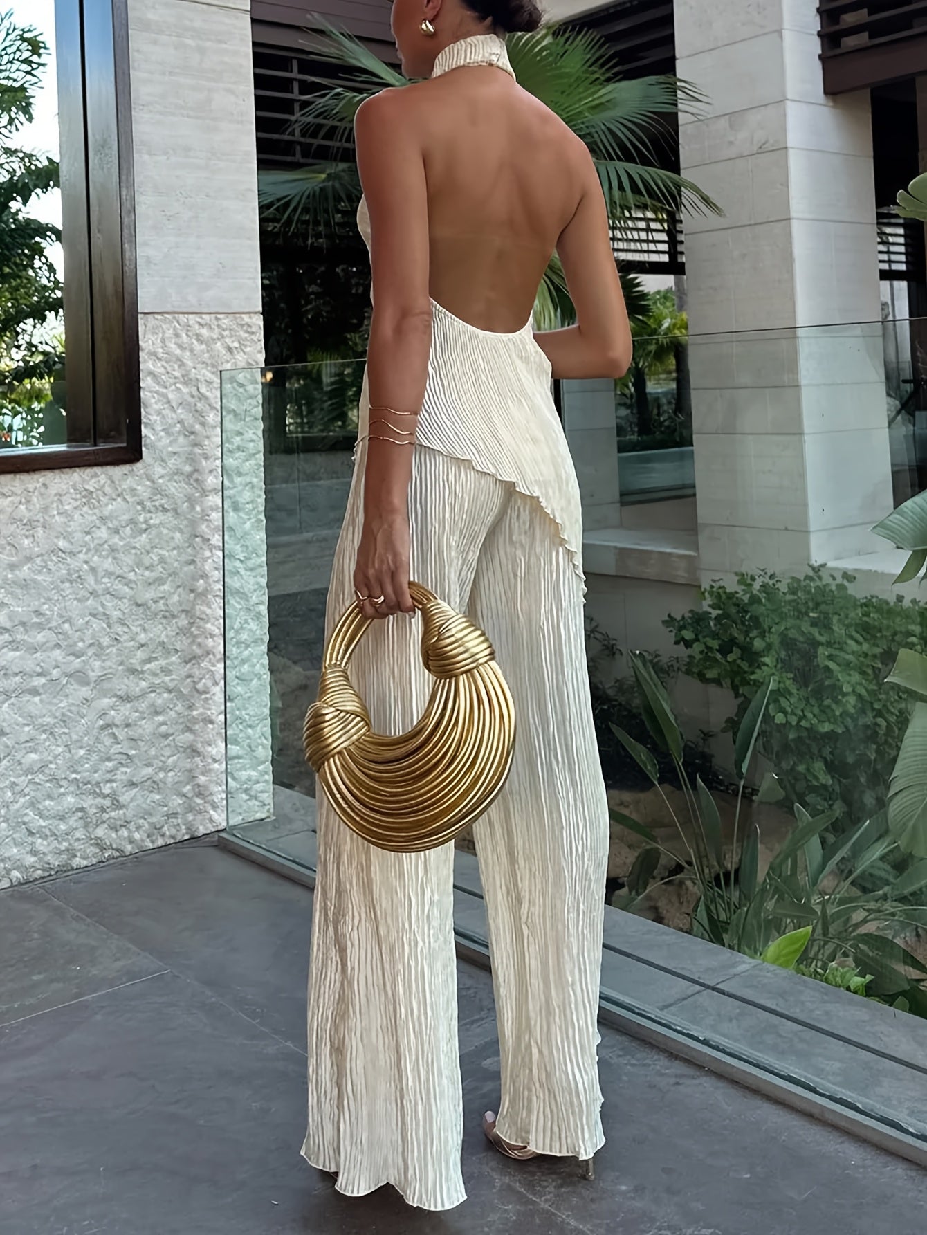 Women's Effortless Chic Off-the-Shoulder & Wide-Leg Set