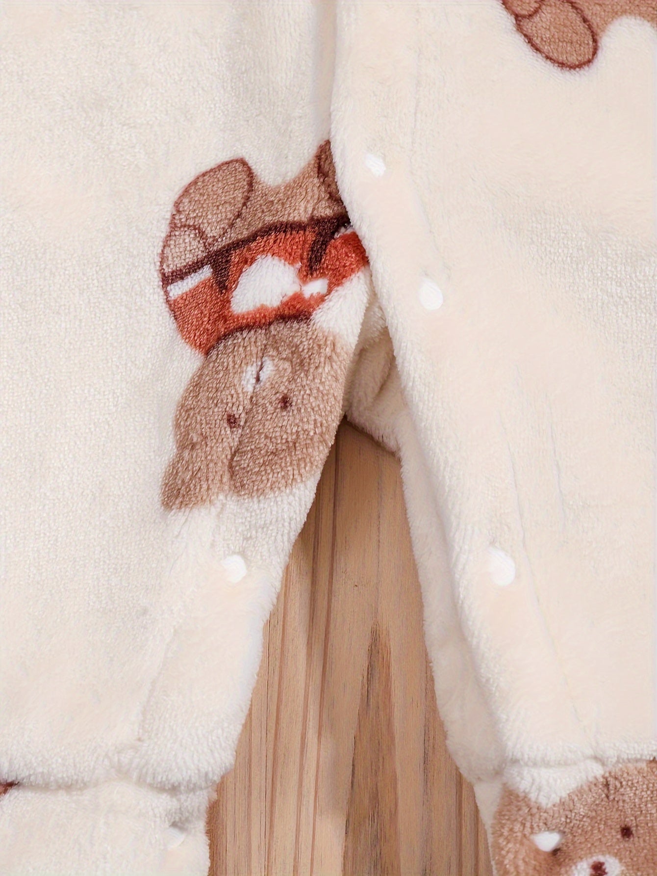 Adorable Cartoon 3D Teddy Bear Print Fleece