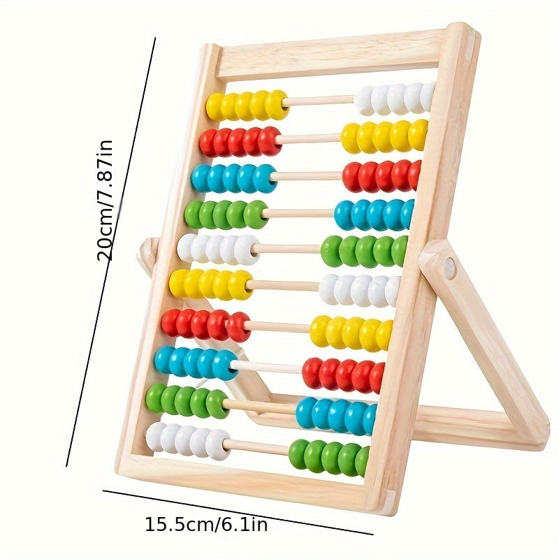 Wooden Counting Colorful Beads Arithmetic Stand, Educational Toy Arithmetic Toy