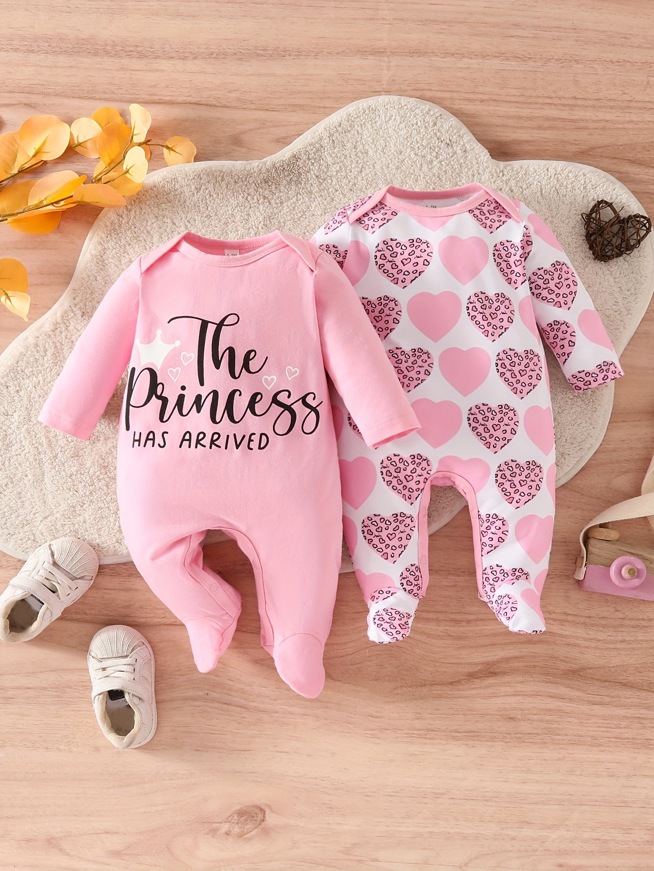Heart Printed Long Sleeves Jumpsuit