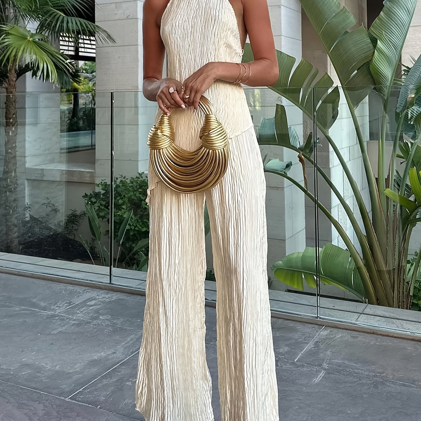 Women's Effortless Chic Off-the-Shoulder & Wide-Leg Set