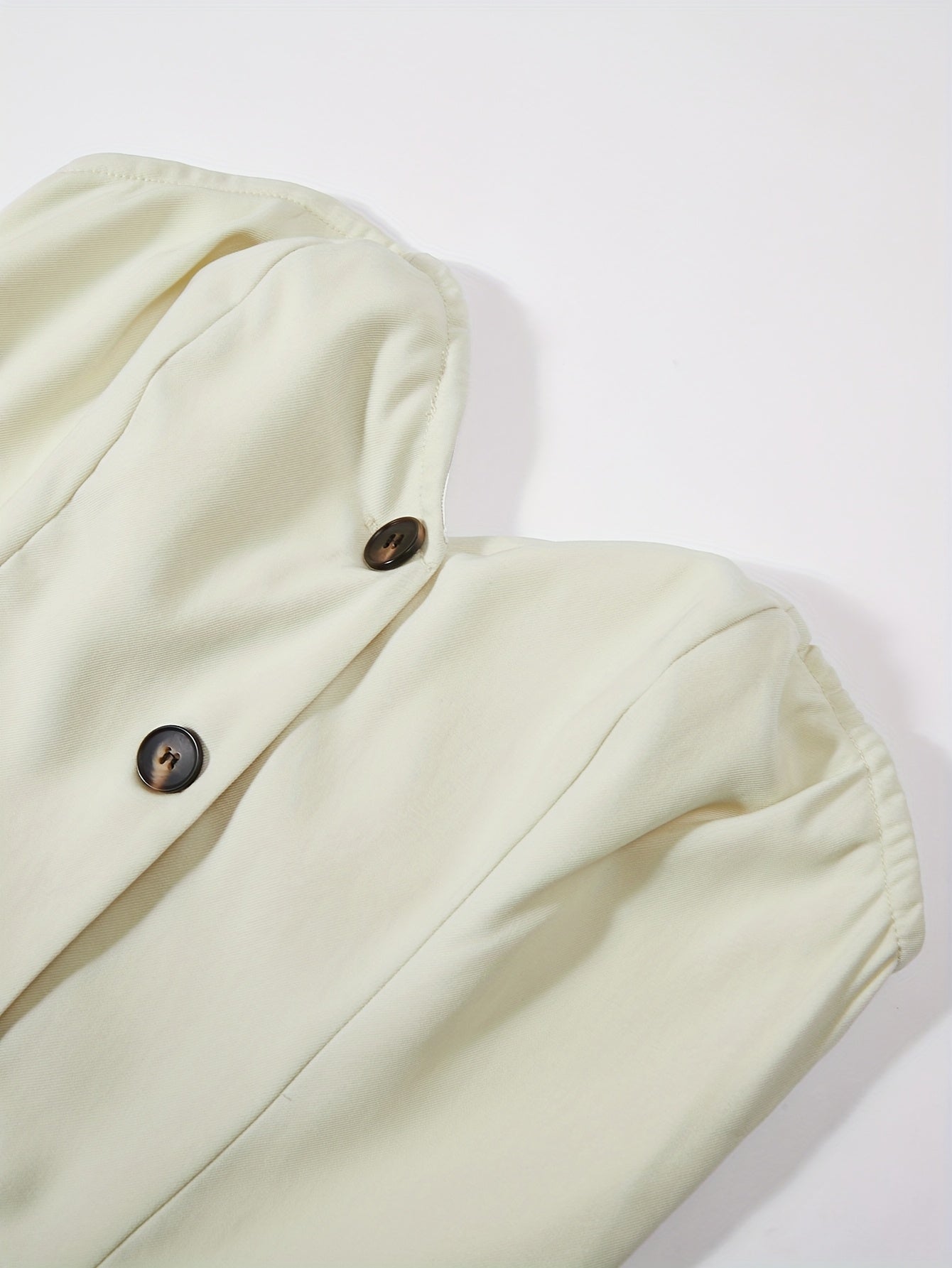 Temptation Beige Button-Up Strapless Top & Flared Pants Set