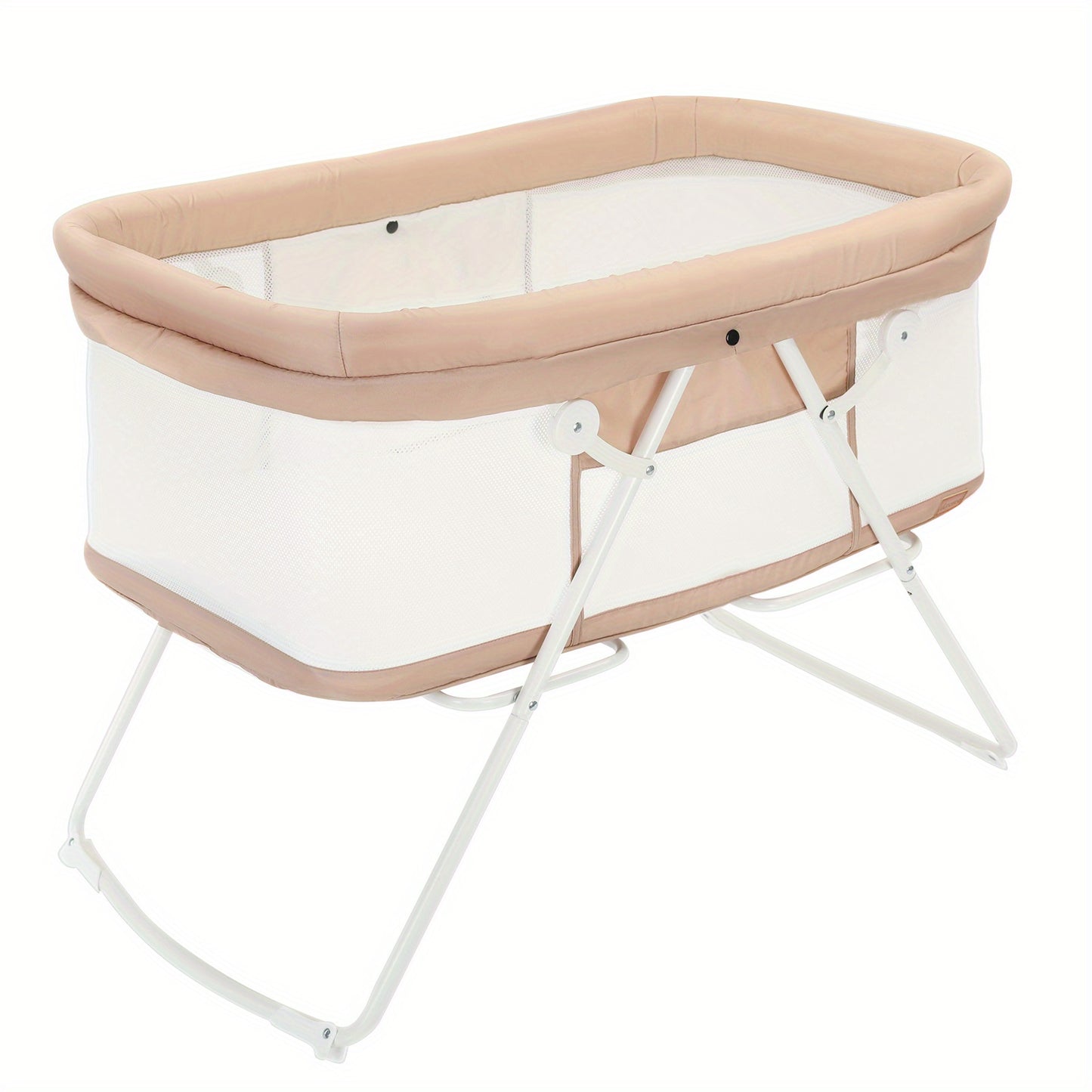 Baby cot, 2-in-1 baby cot and bassinet, Easy folding travel cot with mattress included, Multifunctional bassinet baby