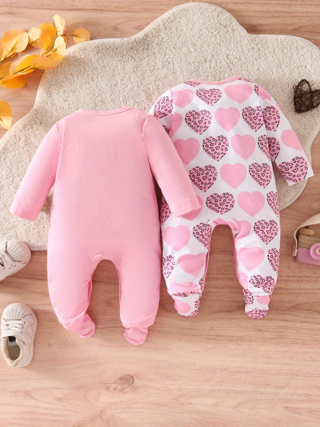 Heart Printed Long Sleeves Jumpsuit