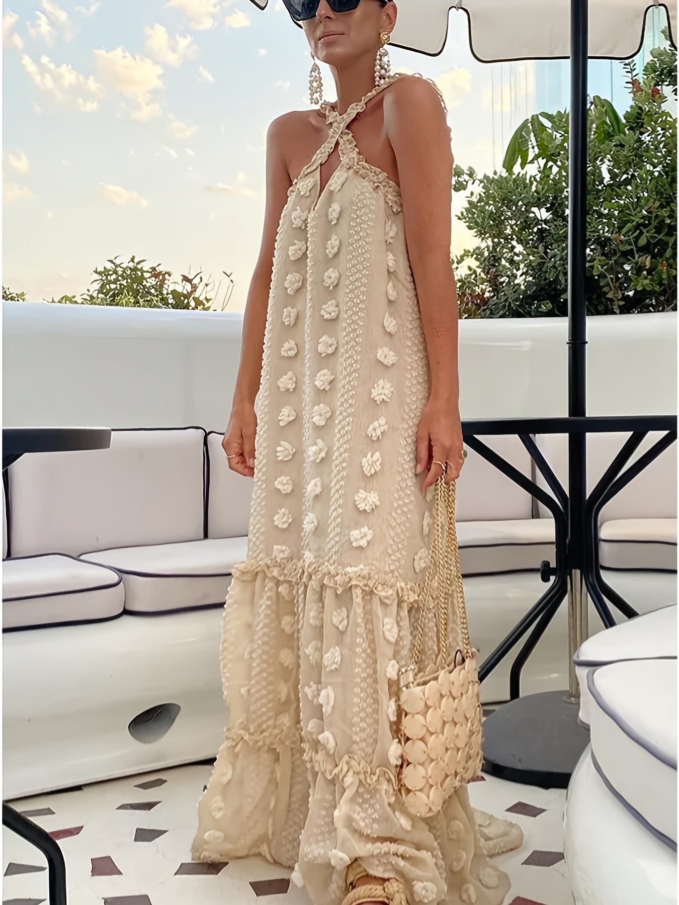 Bare Bloom Embroidered Dress