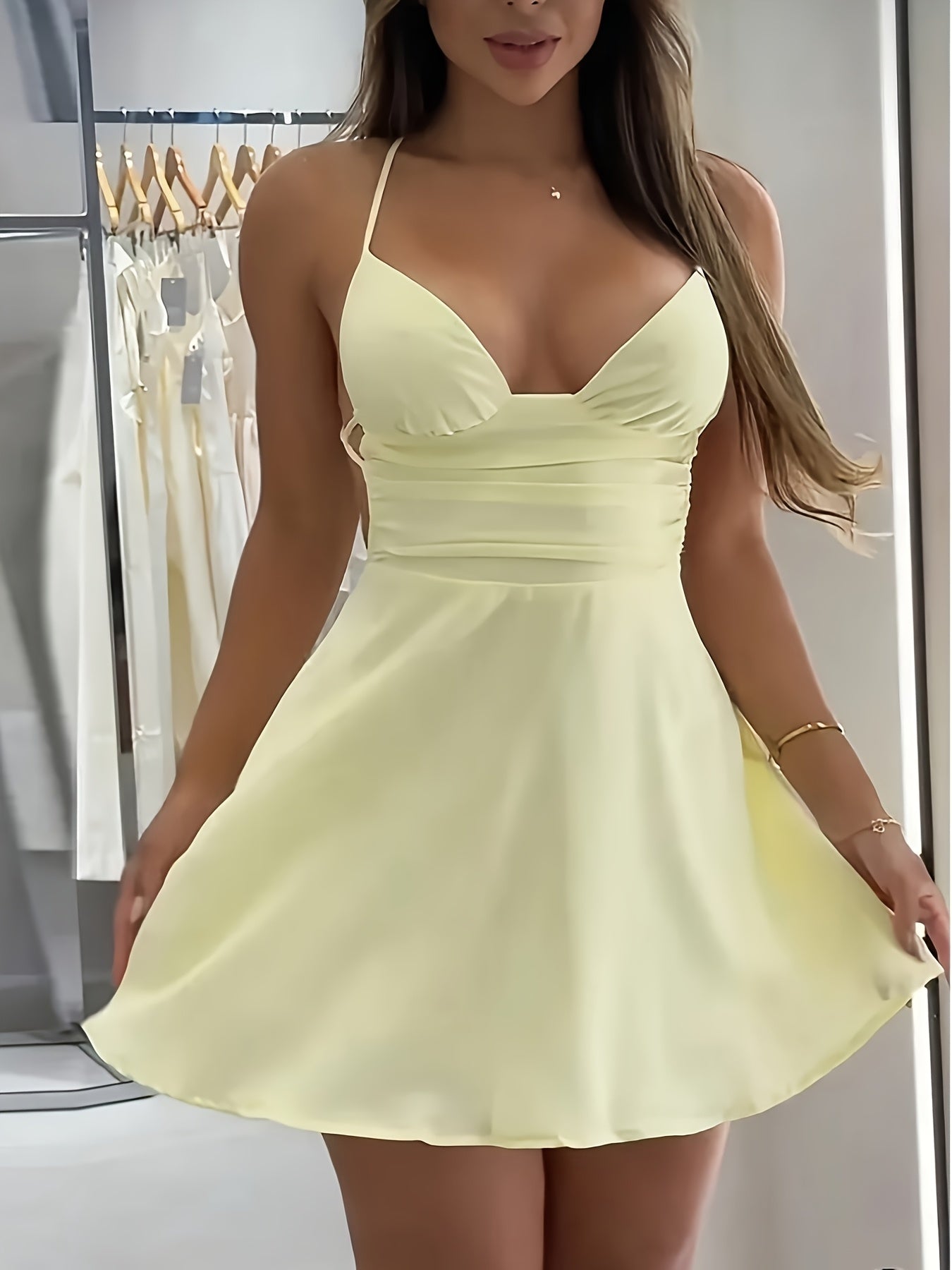 SummerGlow Wrap Mini Dress