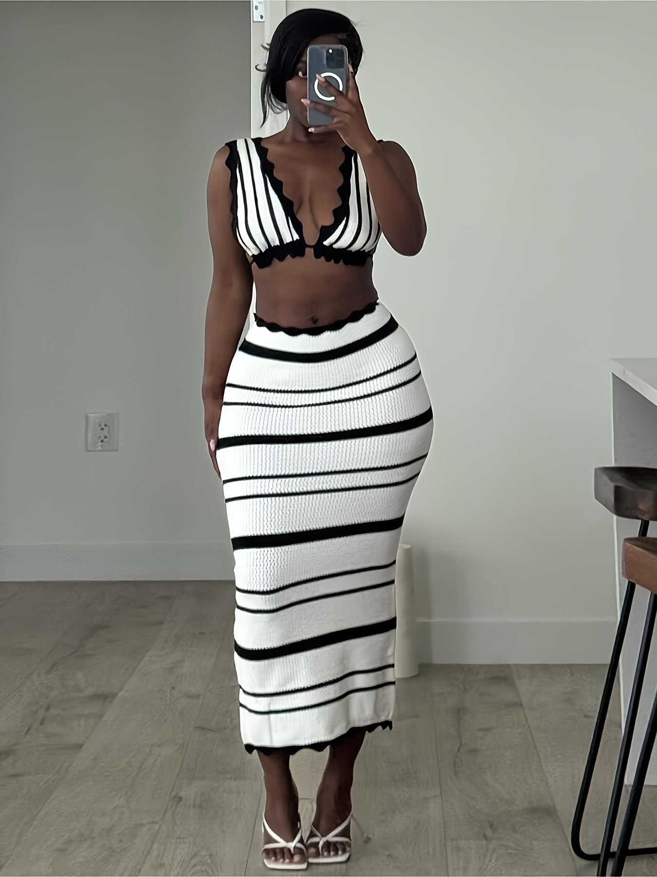 Knitted Flora Flirt Sleeveless Two Piece set