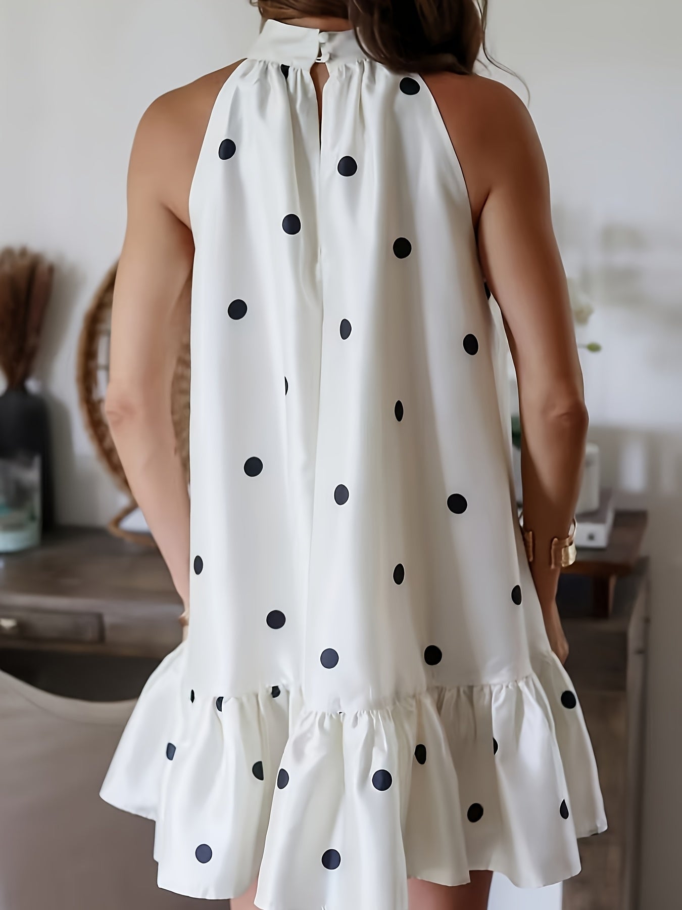 Elegant Women's Cat Ears Dot Allure Mini Dress