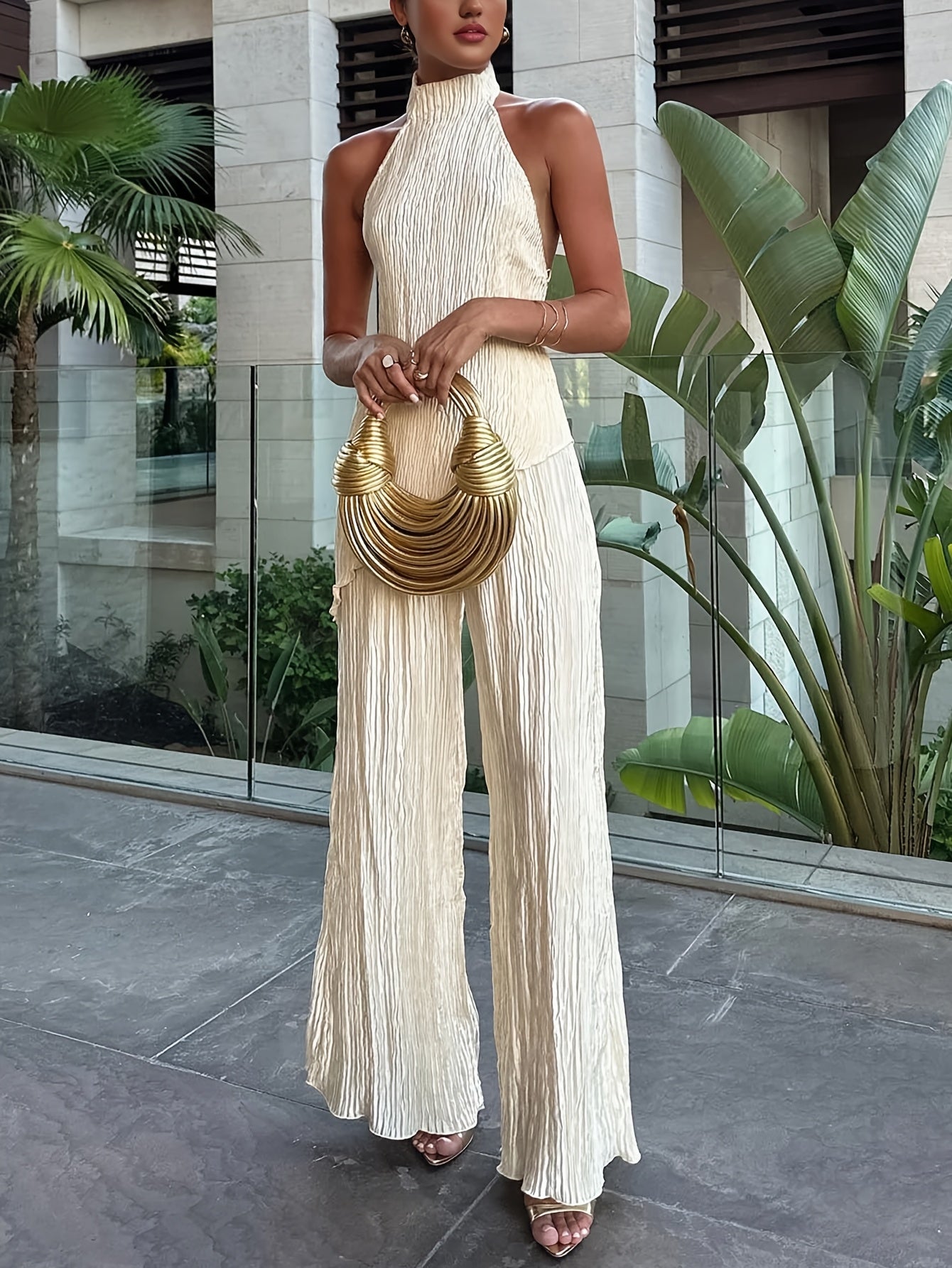 Women's Effortless Chic Off-the-Shoulder & Wide-Leg Set