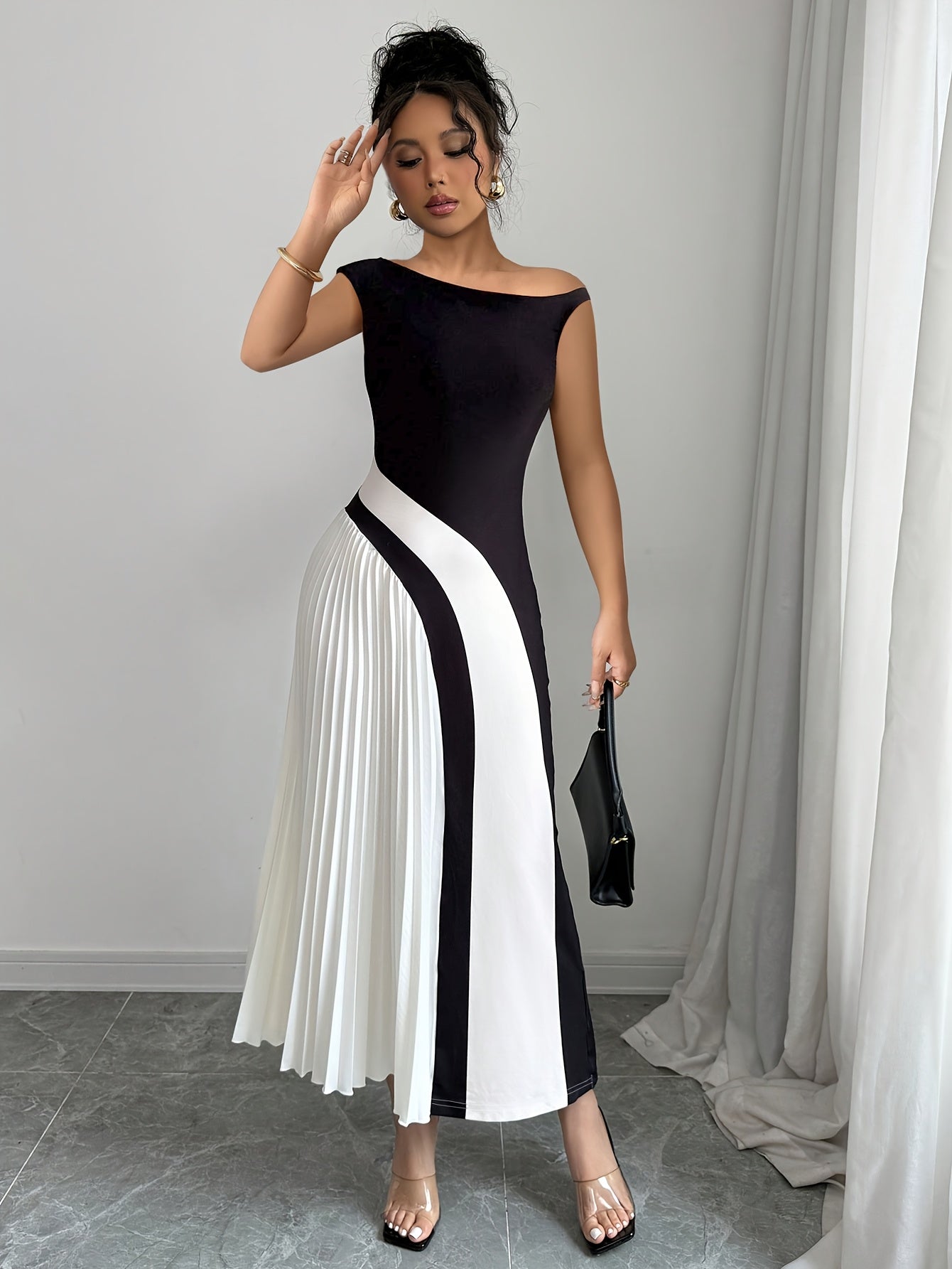 Monochrome Muse Maxi Dress