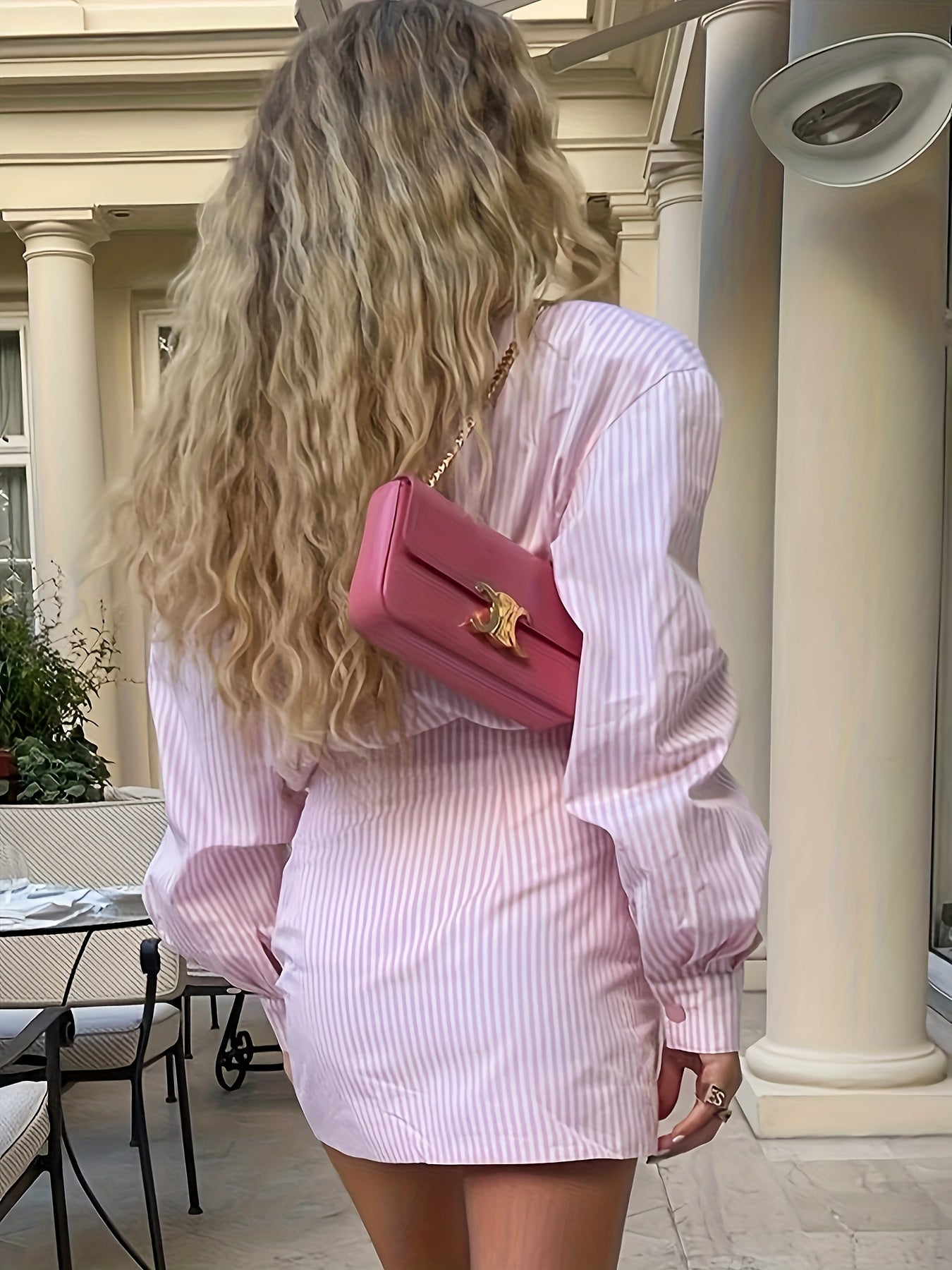 Women's Glam Striped Pleated Skirt Set