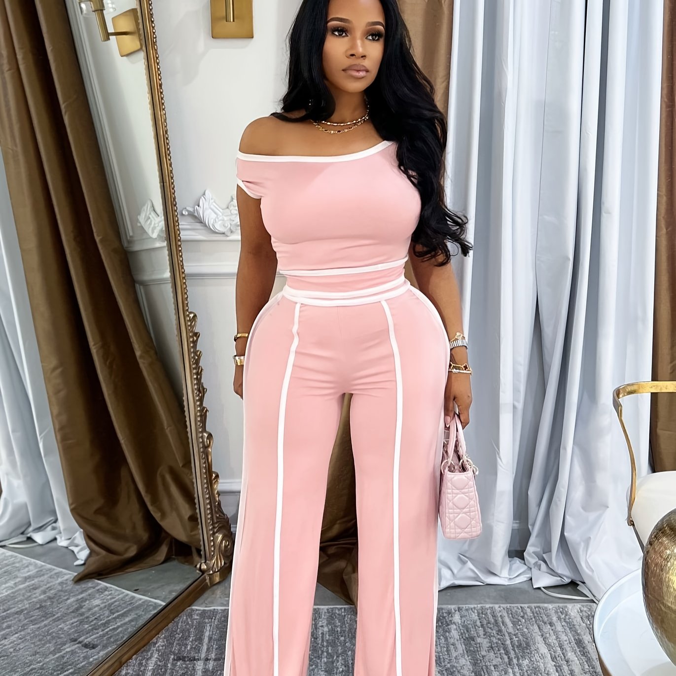 Contrast Flow Co-Ord Two Piece