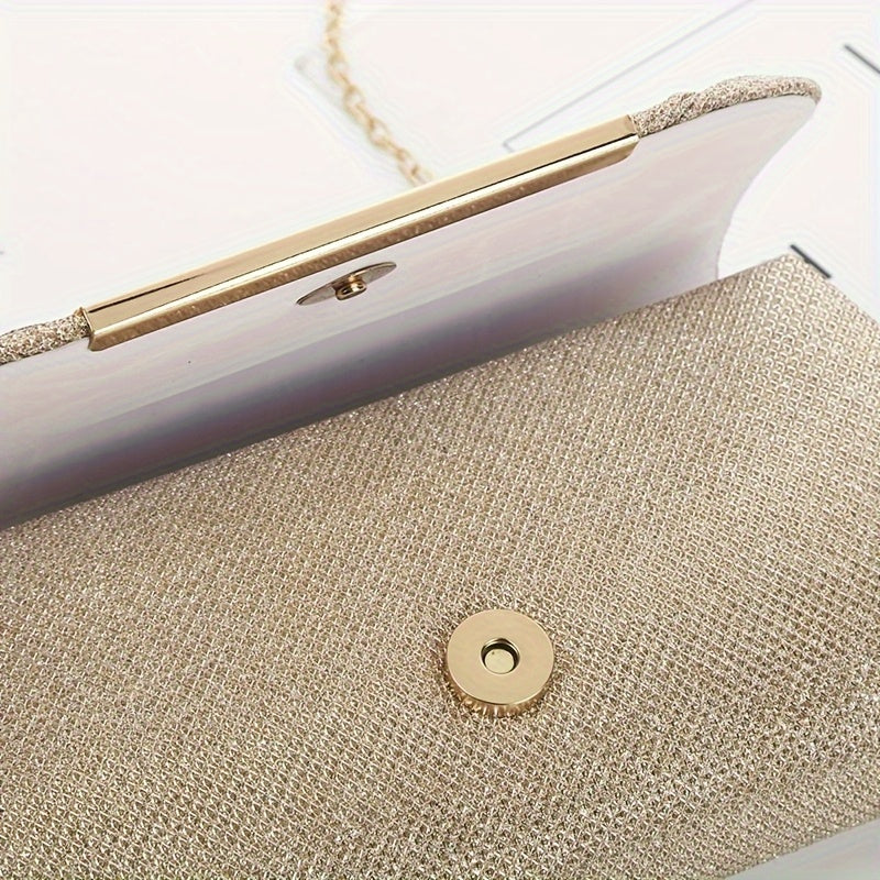 Glitter Envelope Clutch With Pleated Design Ladies Bag