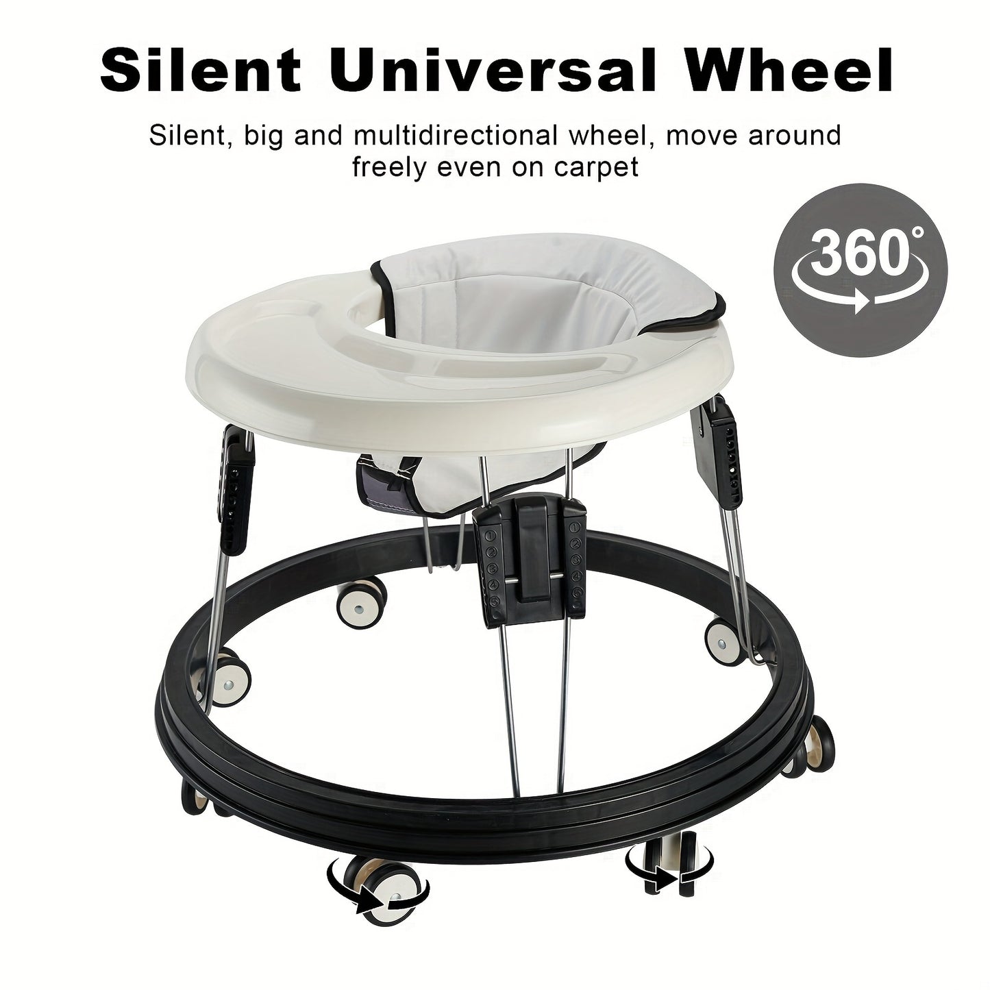 Adjustable Baby Walker, Walkers For Baby With Universal Wheels