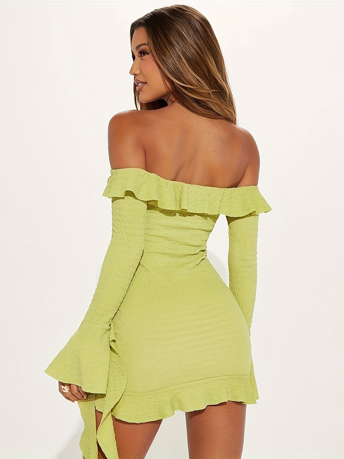 Twilight Sway Off-Shoulder Dress Ruffle Dress