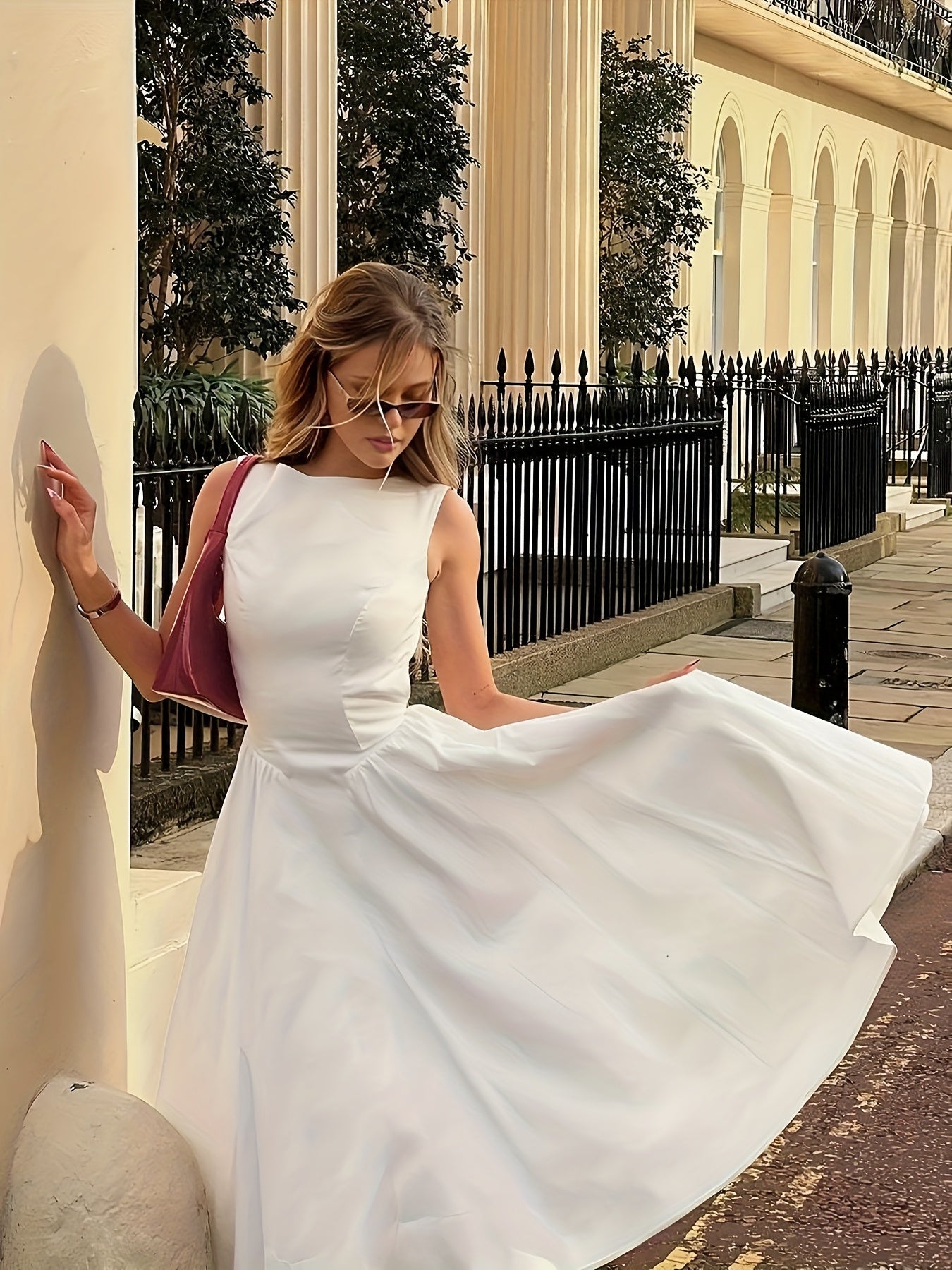 Women's Off-Shoulder Sleeveless Ivory Breeze Dress