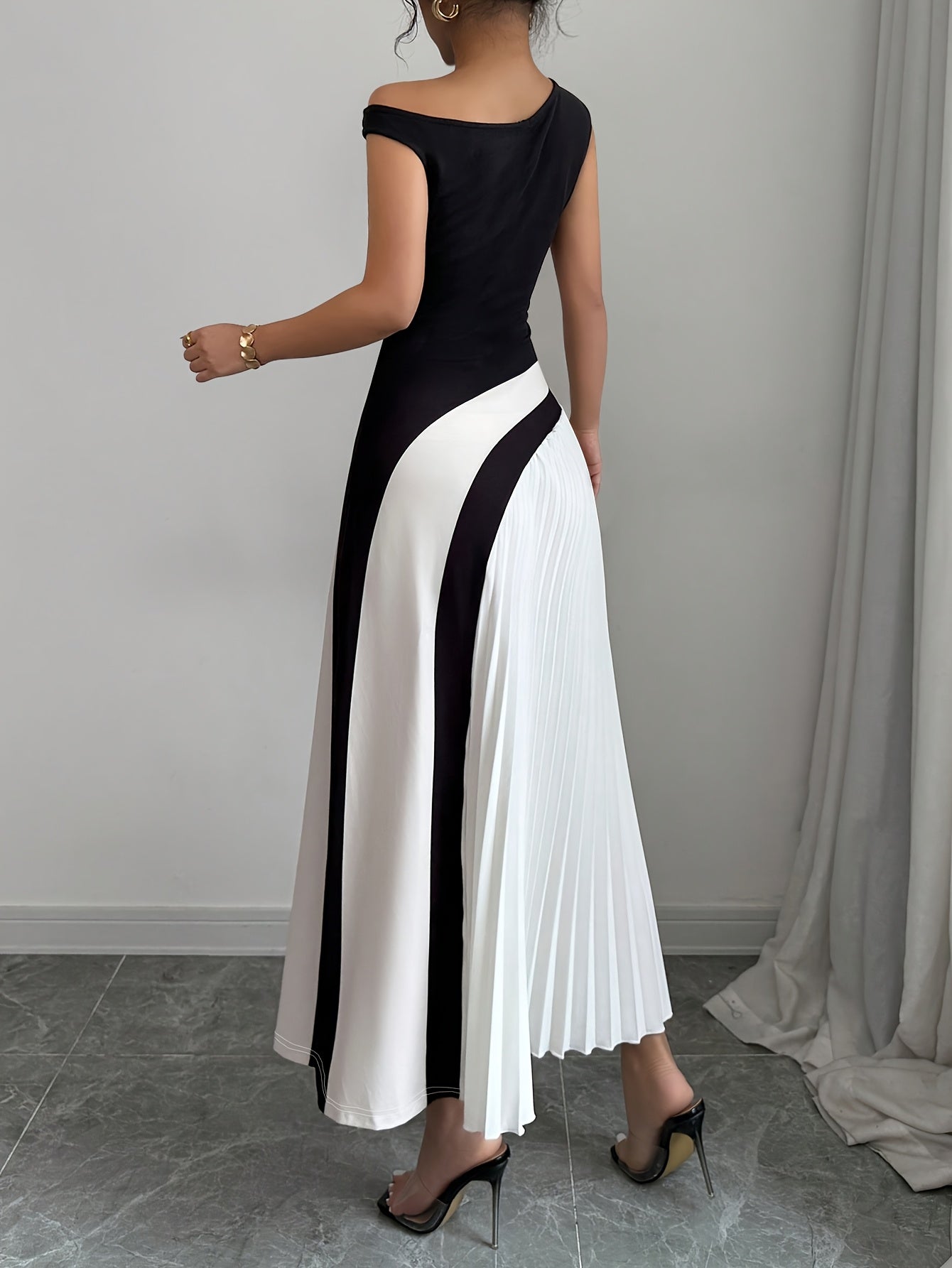 Monochrome Muse Maxi Dress