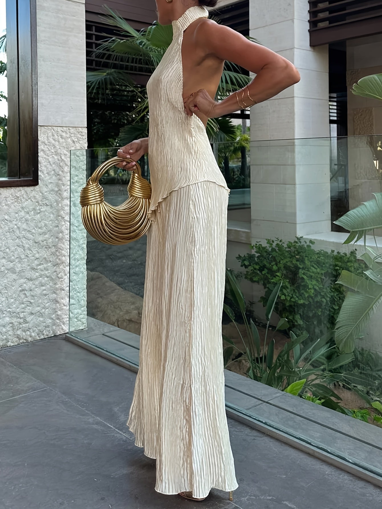 Women's Effortless Chic Off-the-Shoulder & Wide-Leg Set