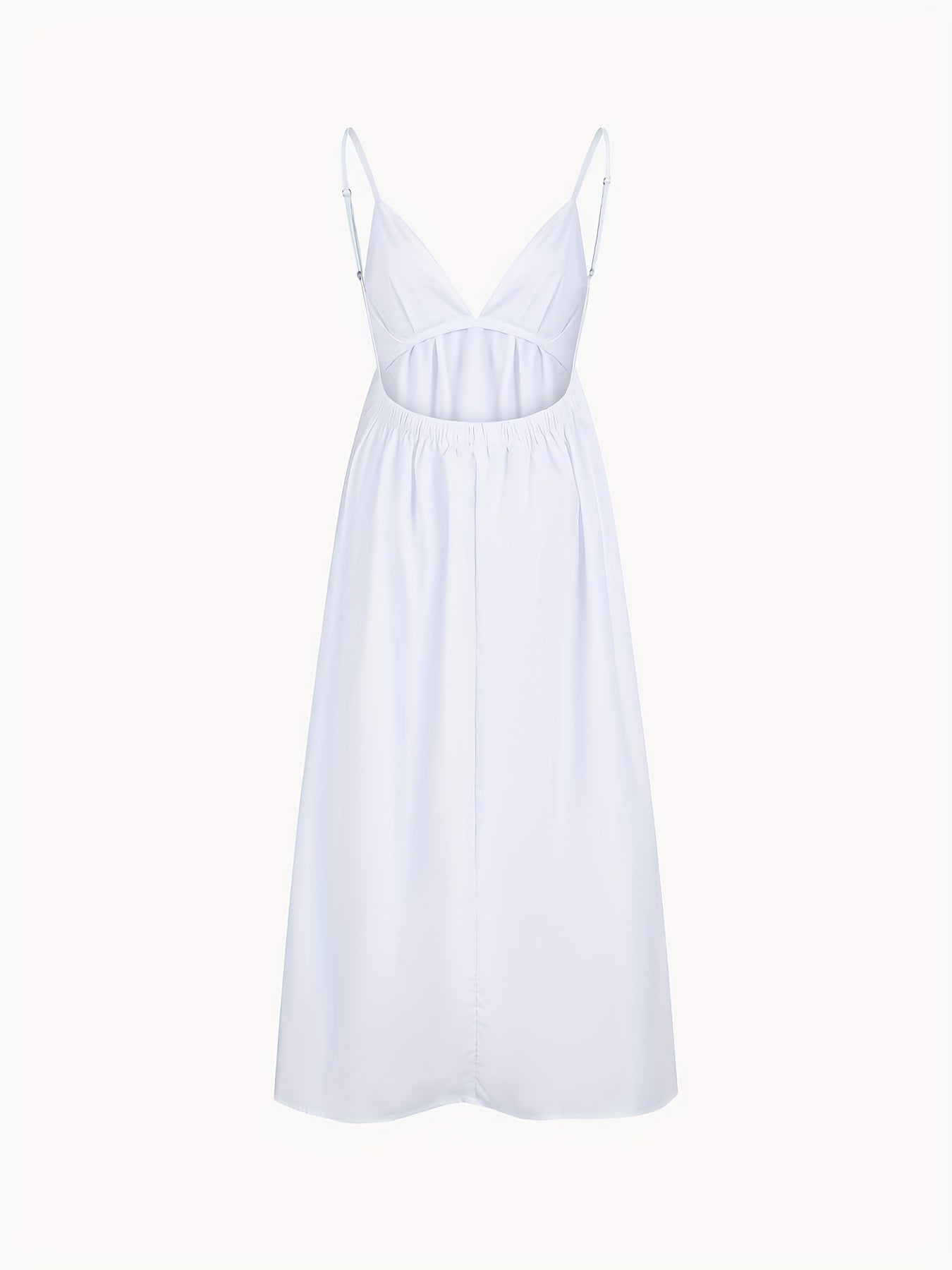 Women's Solid Color Thin Strap Deep V Sleeveless Dress