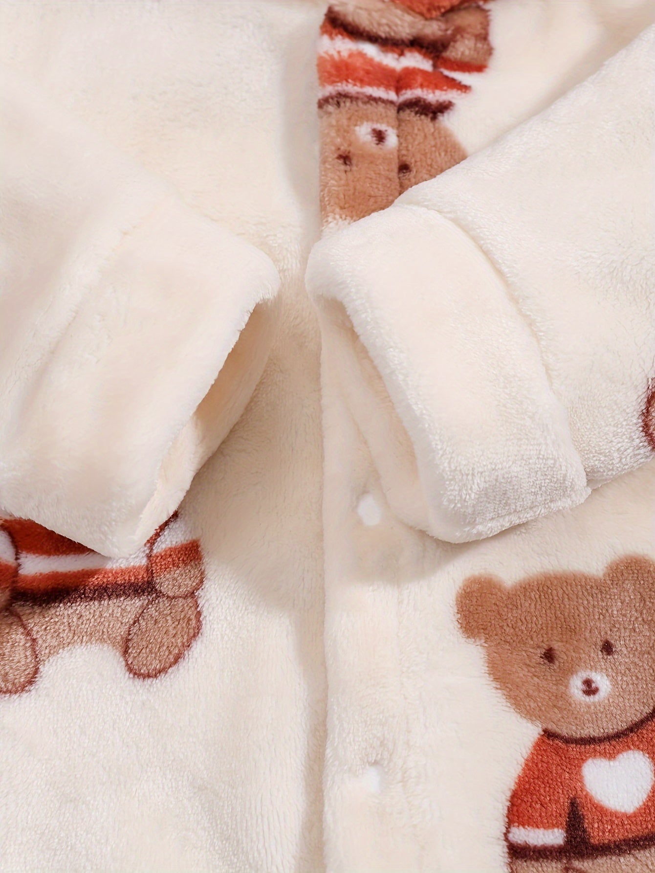 Adorable Cartoon 3D Teddy Bear Print Fleece