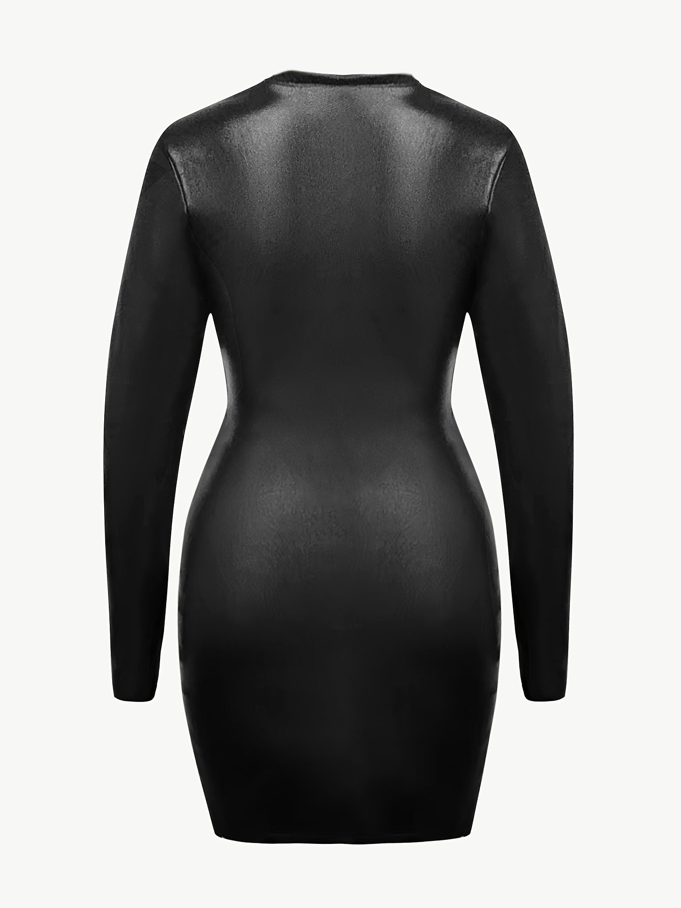 Women's Elegant Black Bodycon Mini Dress - Fall Winter 2024 Collection, Round Neck Short Sleeve, Snug Waist & Hip-Hugging Silhouette, Solid Color Versatile for Casual to Formal Events, Body Fitting Dress, Evening Wear, Bodyco