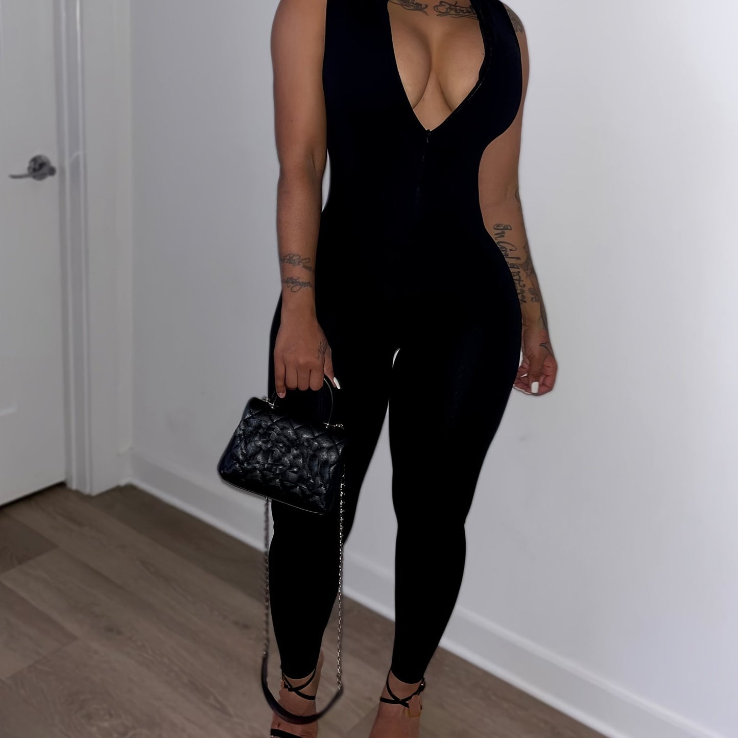 Women's Sculpted Chic Suit Sleeveless Jumpsuit