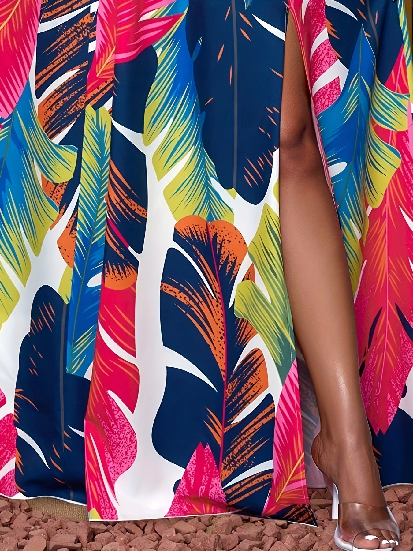 Elegant Floral Print TropiGlam Dress