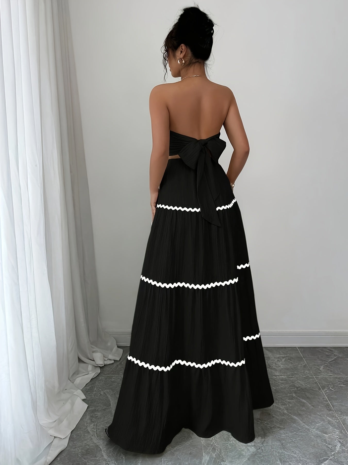 Women's Bohemian Fashion Sunset Wrap Co-Ord Skirt Pants Set