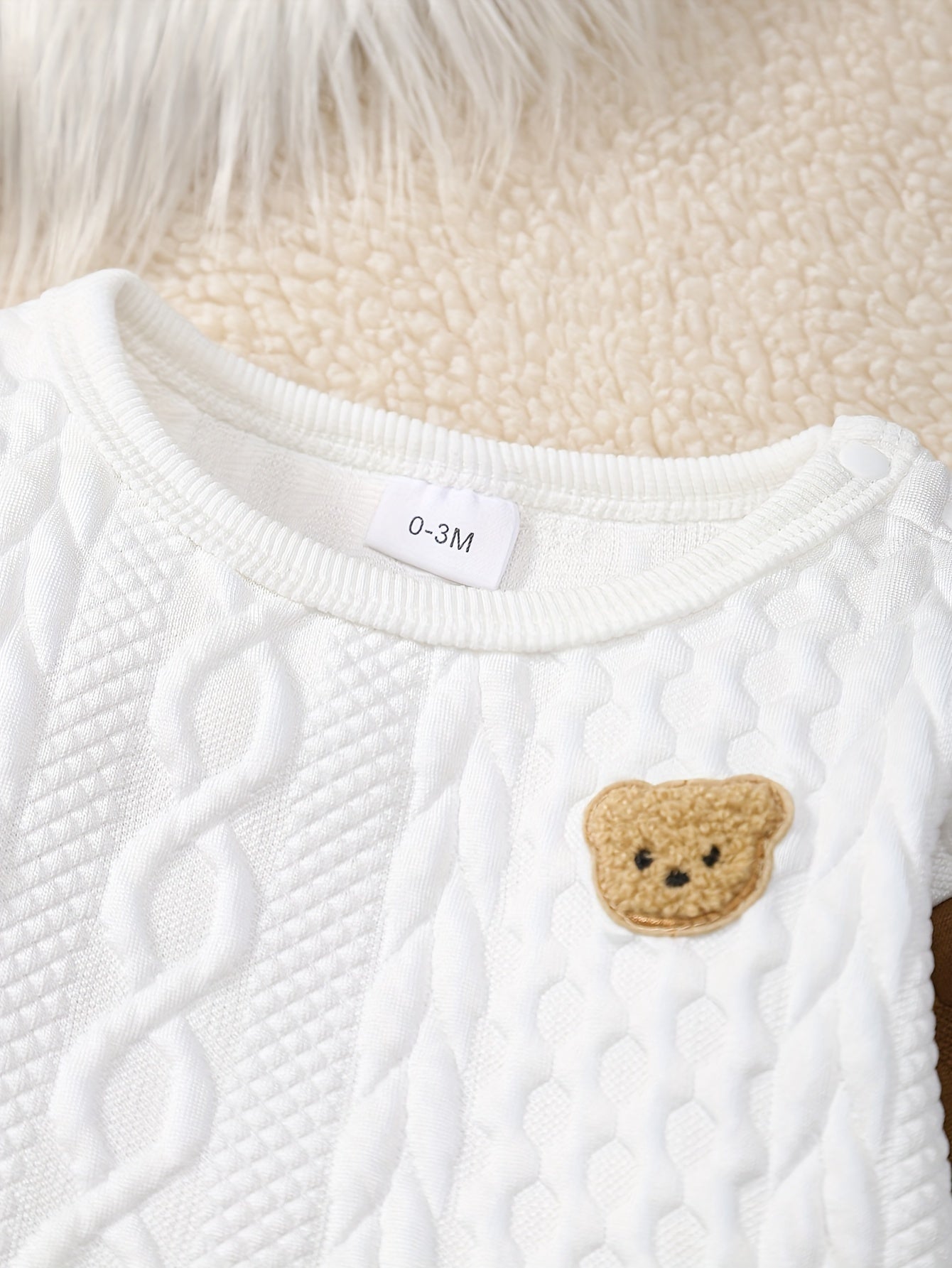 2pcs, Mama's Boy Pattern Textured Bodysuit And Pants For Baby Boys