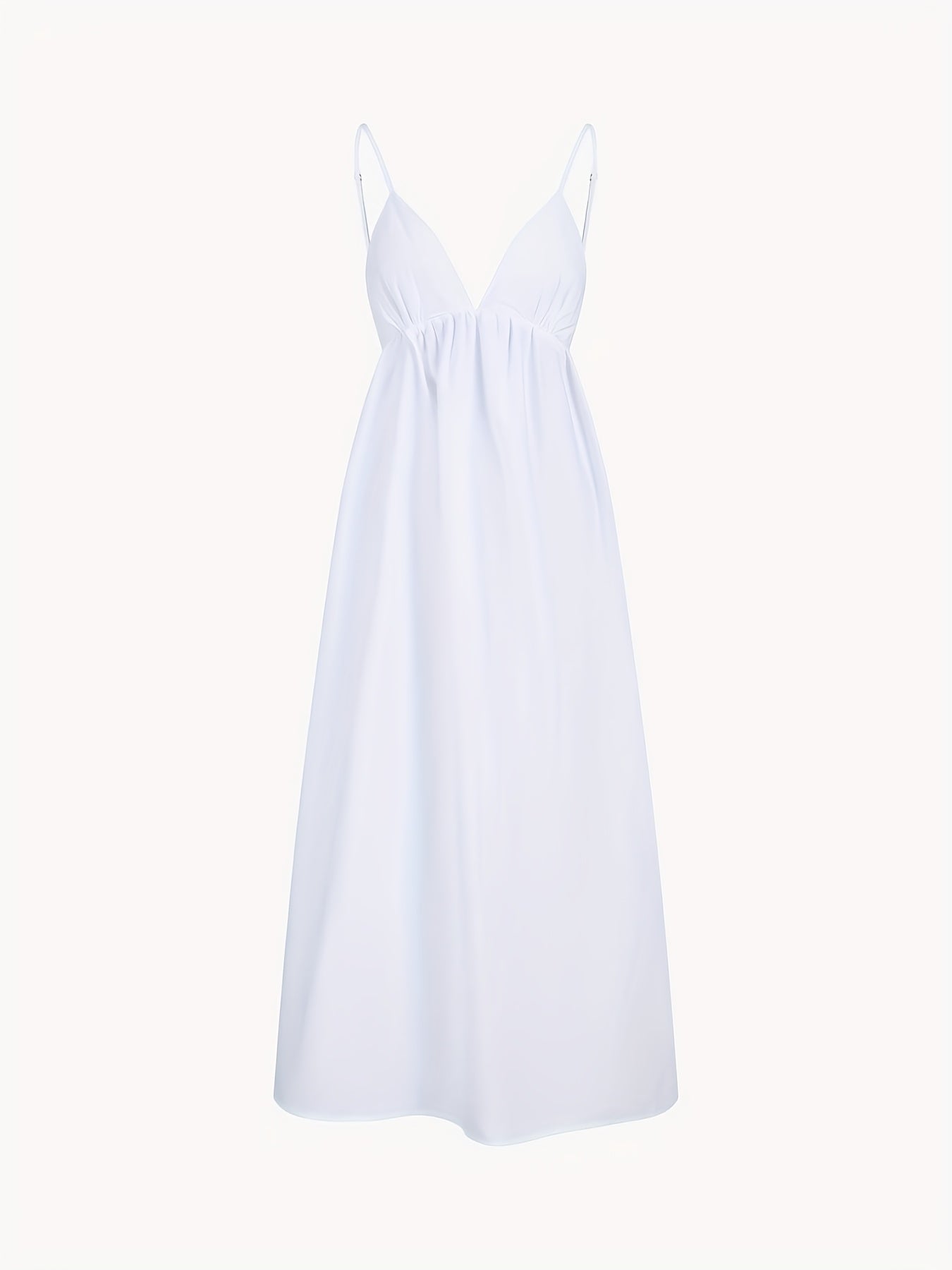 Women's Solid Color Thin Strap Deep V Sleeveless Dress