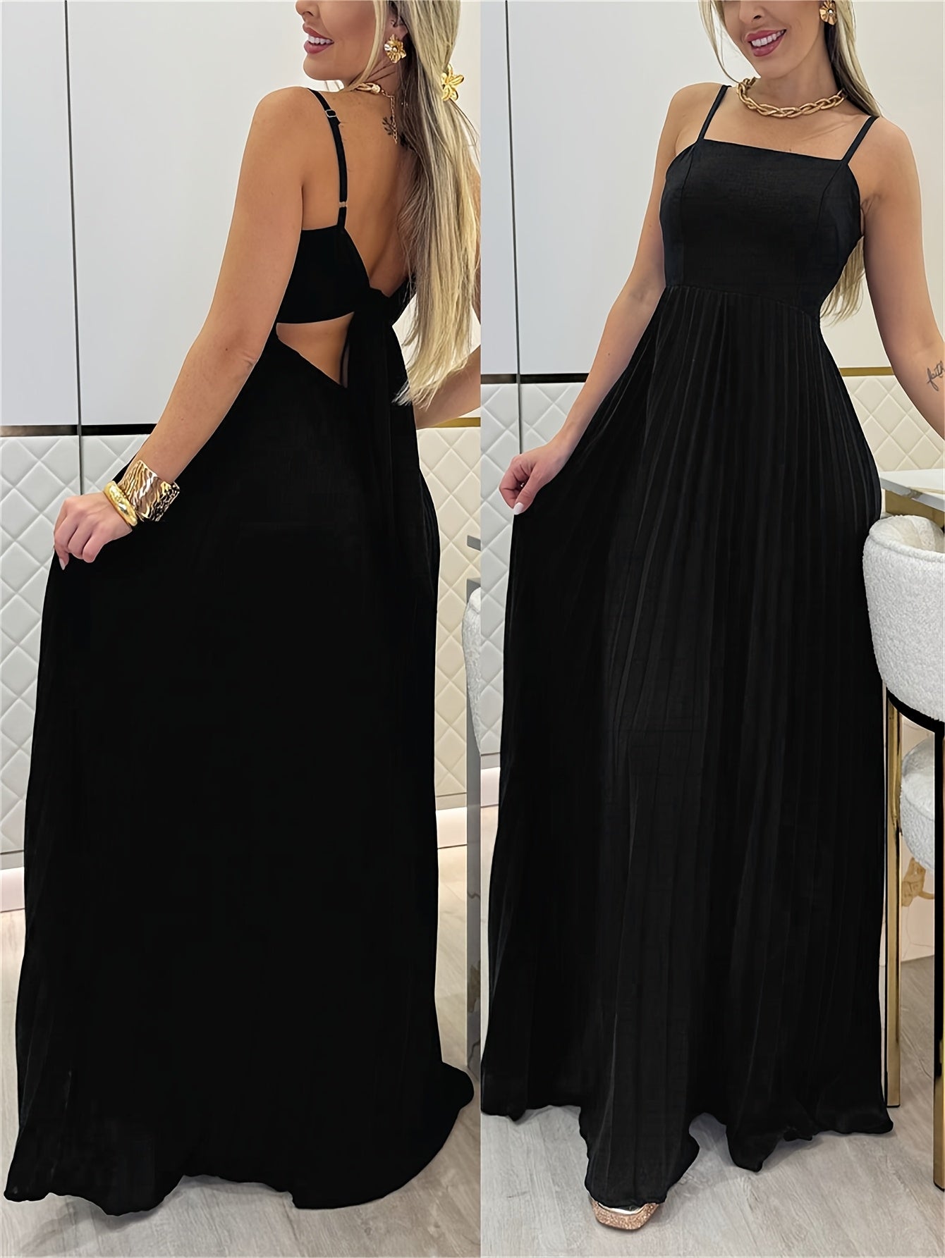 Sunset Flow Tie-Back Maxi Dress – Casual Chic for Spring/Summer
