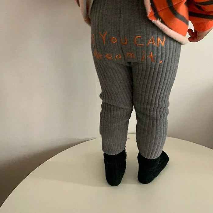 Baby Leggings Letter Print Embroidery