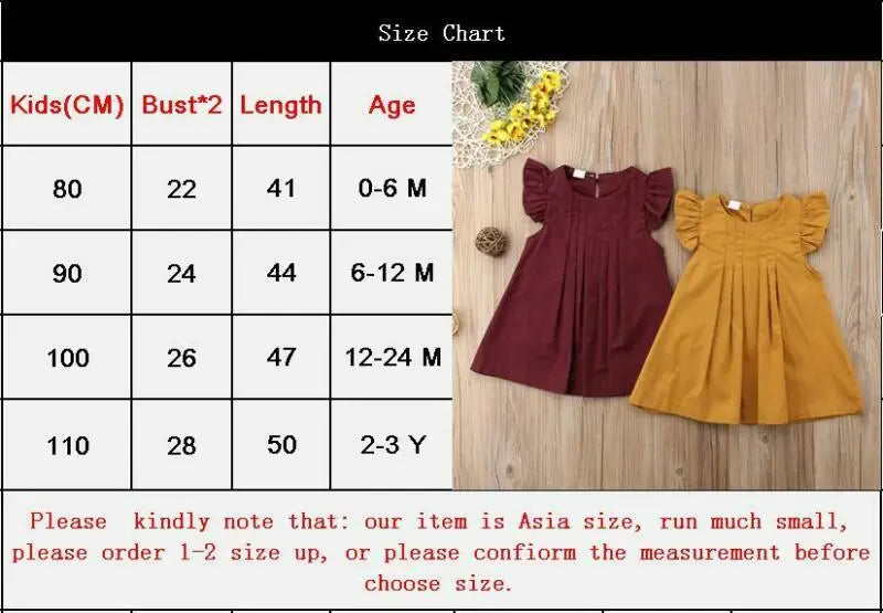 Baby Girl Ruffle Short Sleeve Tutu Solid Dress