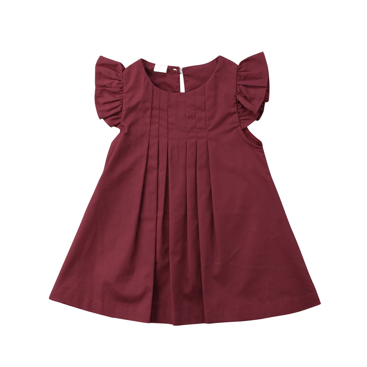 Baby Girl Ruffle Short Sleeve Tutu Solid Dress