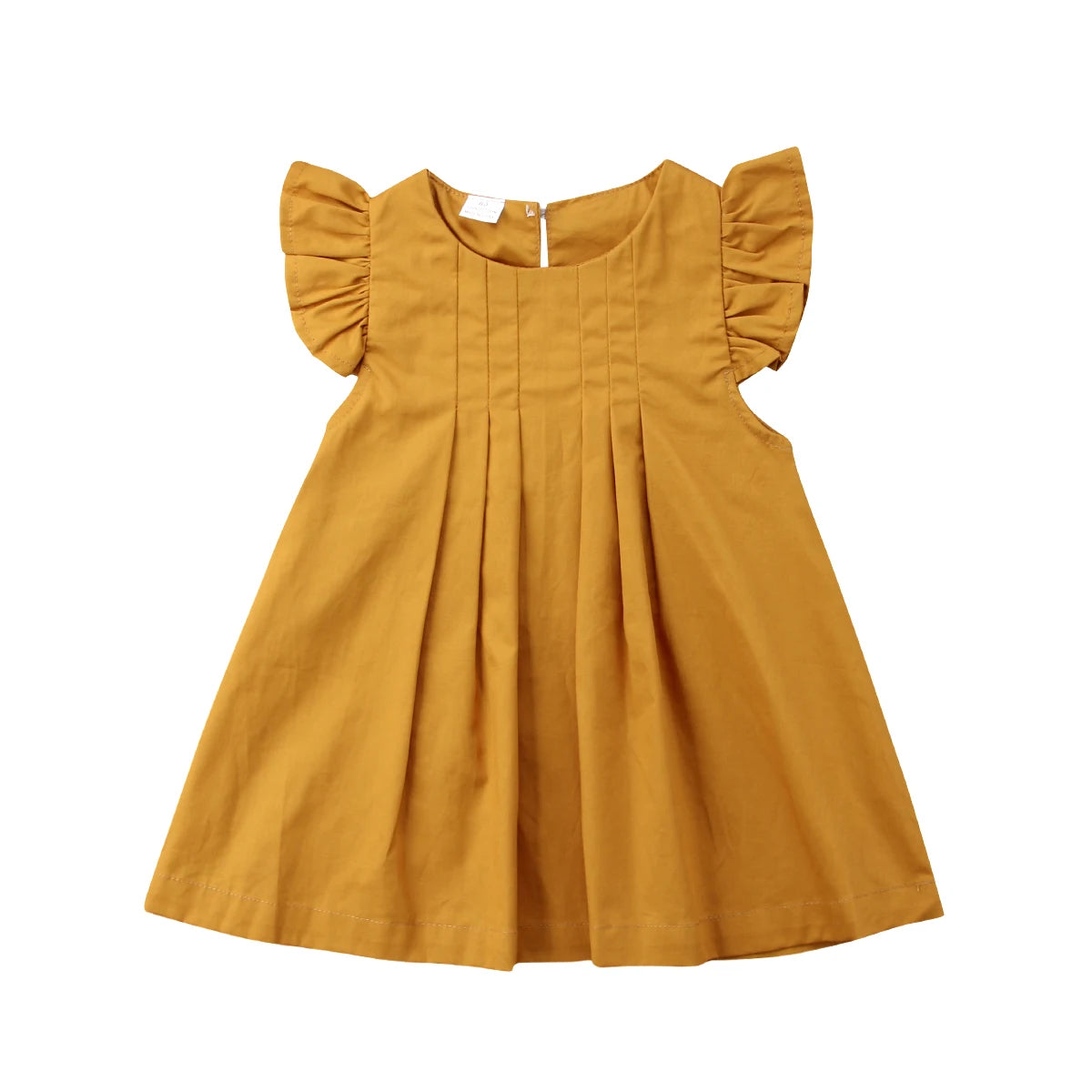 Baby Girl Ruffle Short Sleeve Tutu Solid Dress