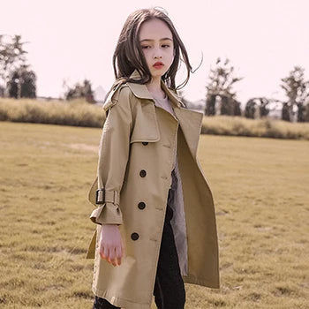 Teen Girls Long Trench Coat