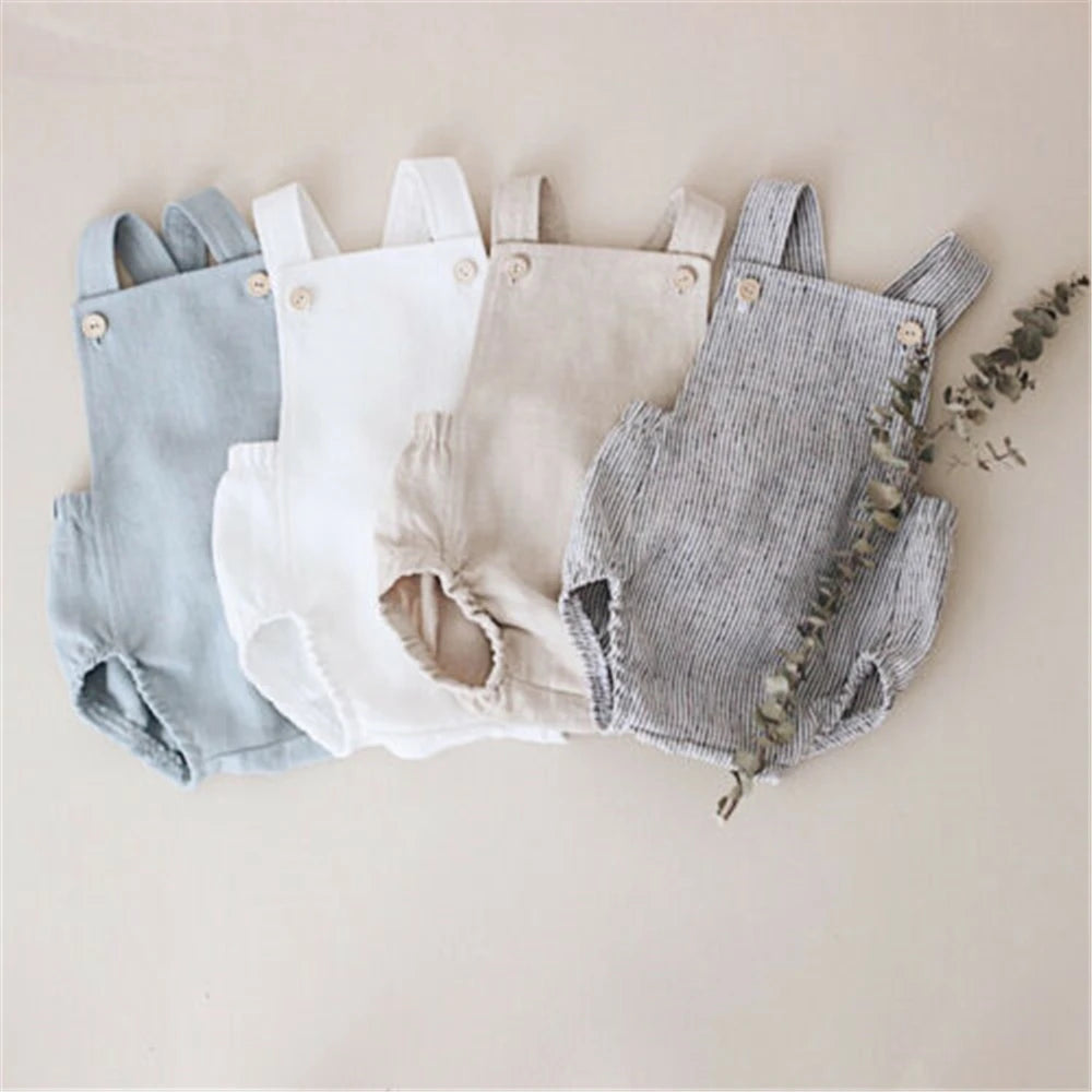 Newborn Baby Girl Boy Sleeveless Jumpsuits Toddler Playsuit One piece