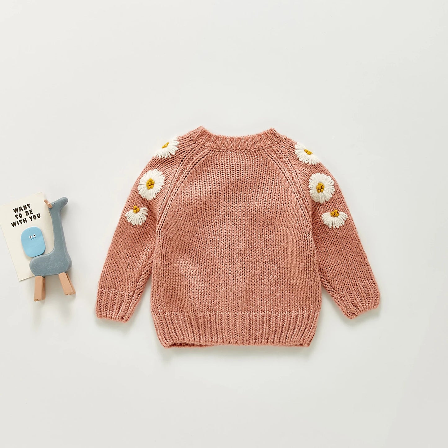 Citgeett Autumn Winter Infant Baby Girls Boys Lovely Sweater Cardigan Long Sleeve Single Breasted Flowers Knit Jacket Clothes