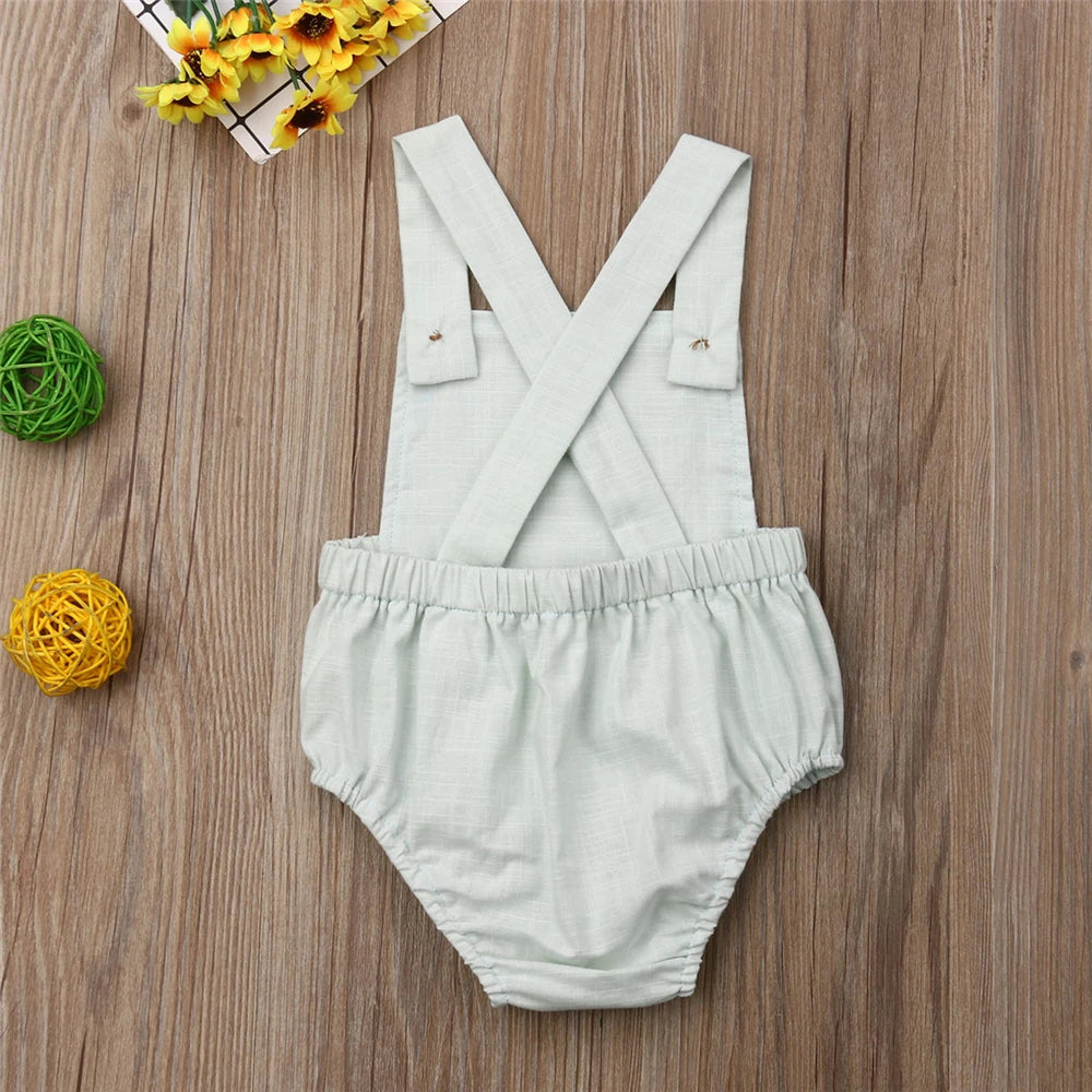 Newborn Baby Girl Boy Sleeveless Jumpsuits Toddler Playsuit One piece