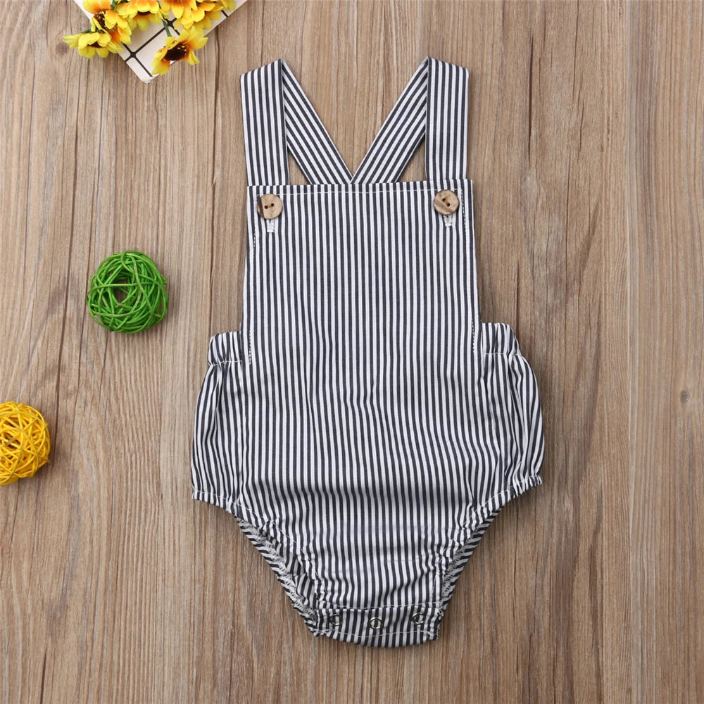 Newborn Baby Girl Boy Sleeveless Jumpsuits Toddler Playsuit One piece
