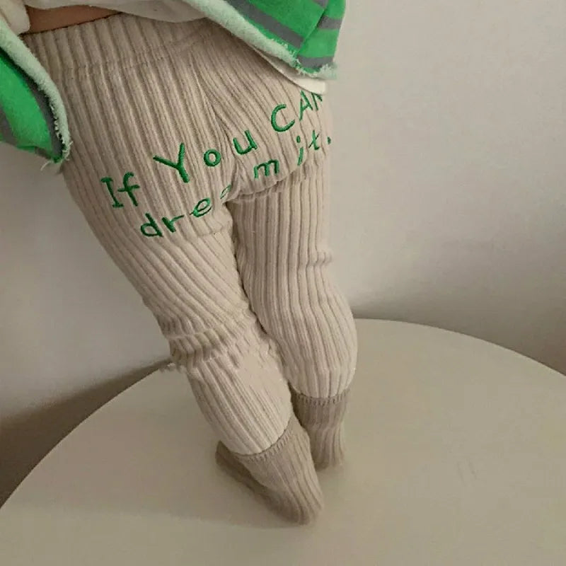 Baby Leggings Letter Print Embroidery