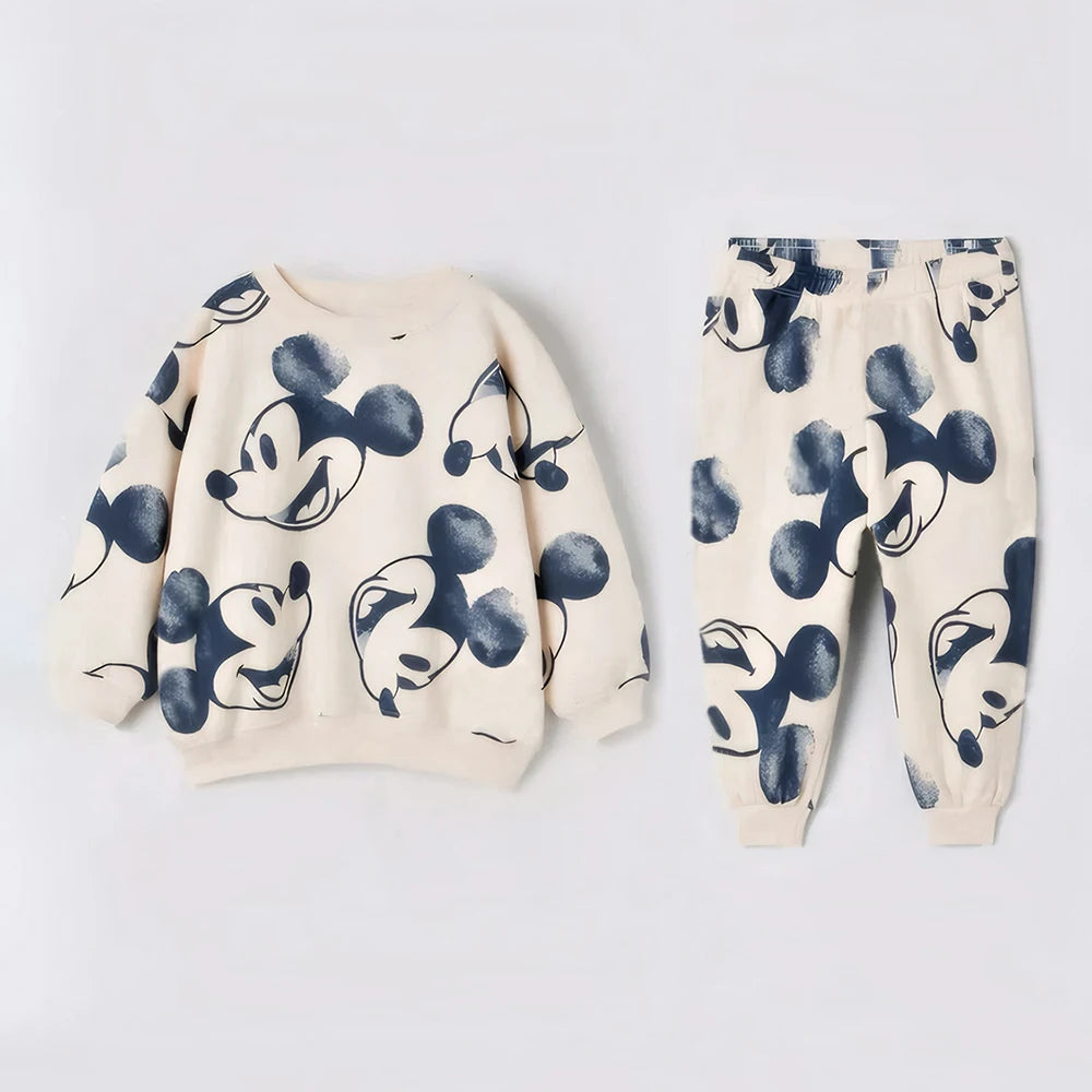 2Pcs Baby Boy Clothes Set Mickey Long Sleeve Kids Sweatshirts + Pants Spring Autumn Toddler Baby Girl Tracksuit Clothing