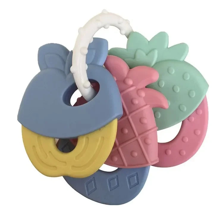 Newborn Chews Food Grade Teethers Training Bed Toy Baby fruit item Feeding Infant Rattle