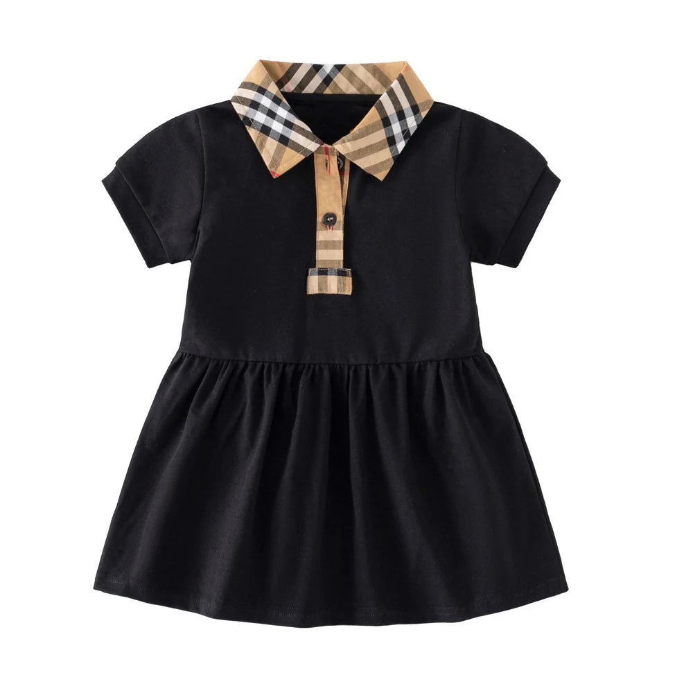 Baby Girl Dress Plaid Pattern Clothes Baby Dress