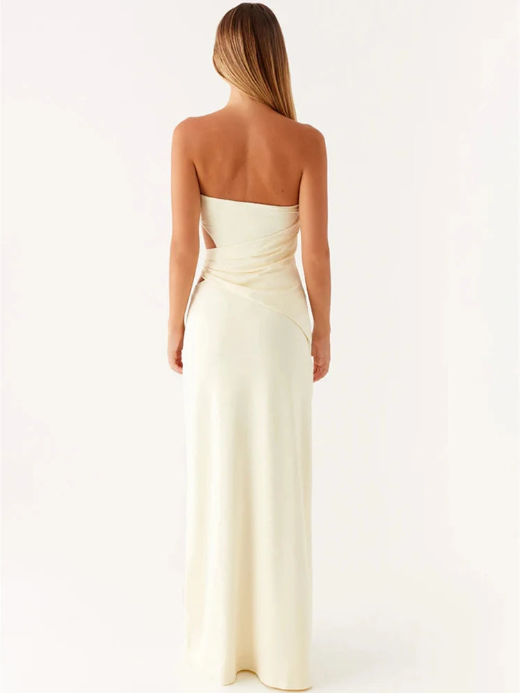 Chic Classic Bloom Metal-Strap Bodycon Maxi