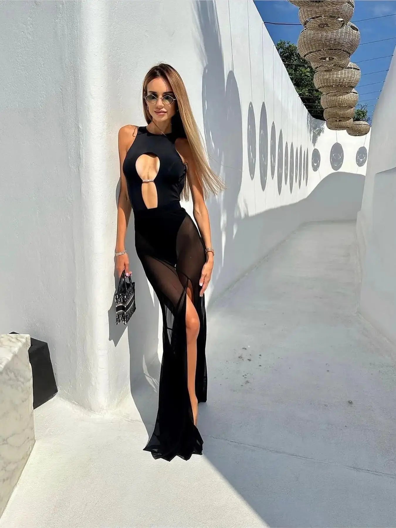 Sexy Two Skirt Set Bikini Set Padded Bra Halter Beach Skirt A Line Bikini Swimwear Summer Beach Holiday Bathing Suit
