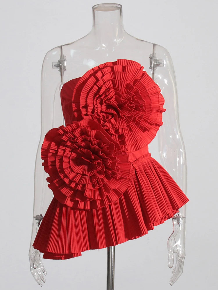 Flora Luxe Pleated Bandeau Top