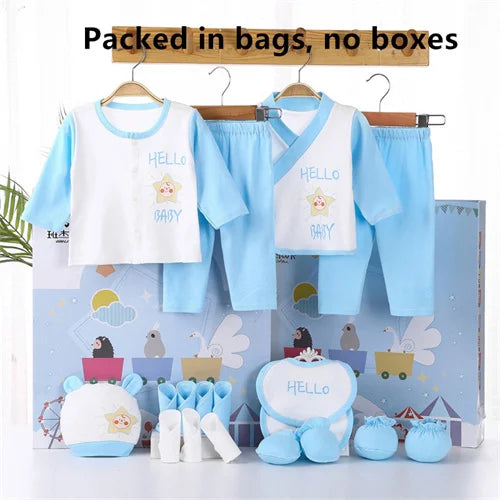 Newborn Baby Clothes For Girls & Boys Sets 100% Cotton Hat Bib