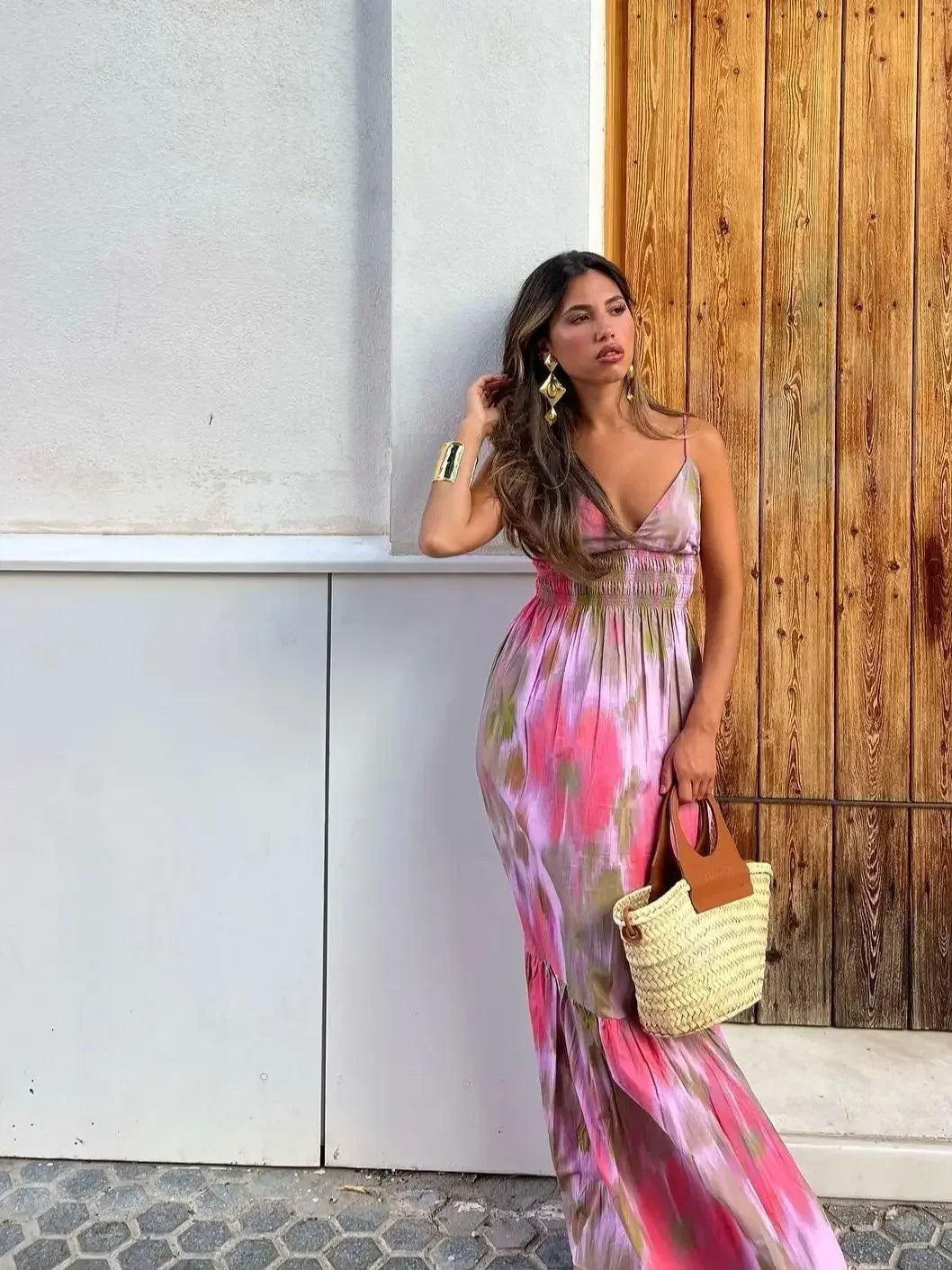 Palm Poetry Printed Dress