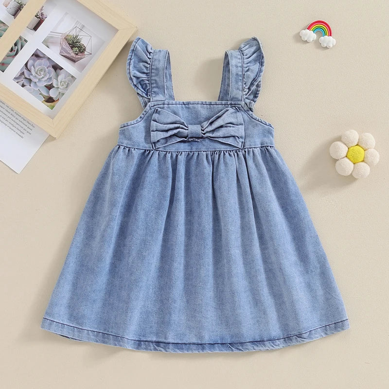 Baby Girl Denim Sleeveless Casual Jean Dress Princess